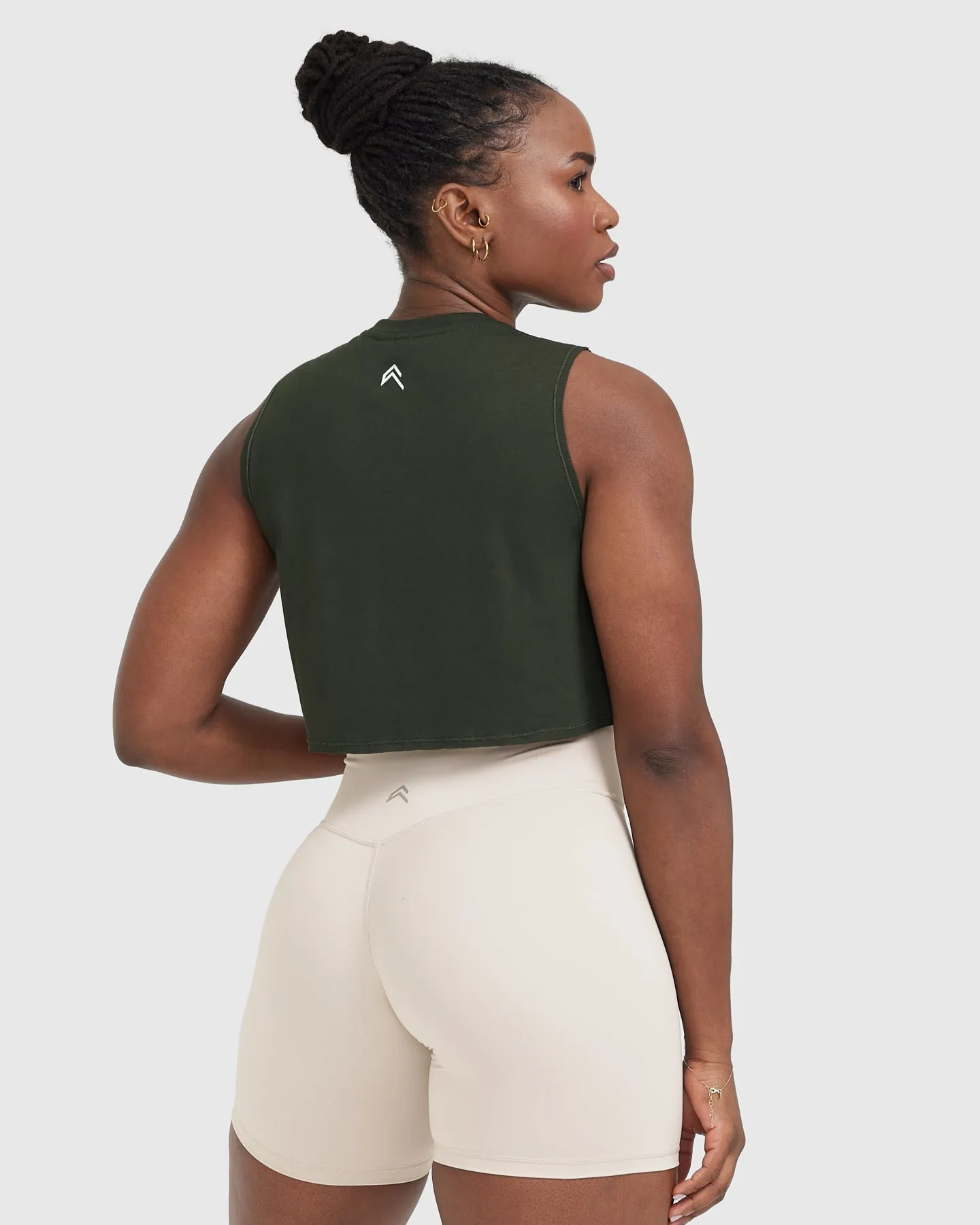 Go To Muscle Crop Vest | Khaki Green sold by Oner Active product image thumbnail 2
