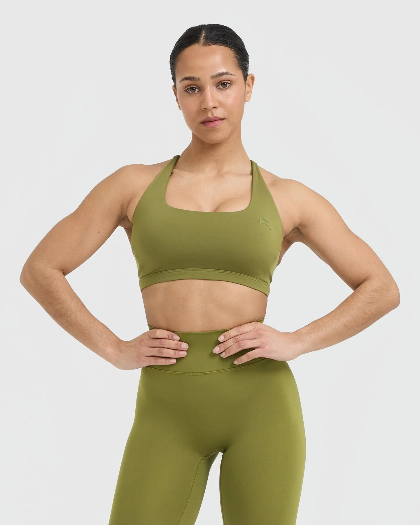 Timeless Square Neck Sports Bra | Olive Green sold by Oner Active