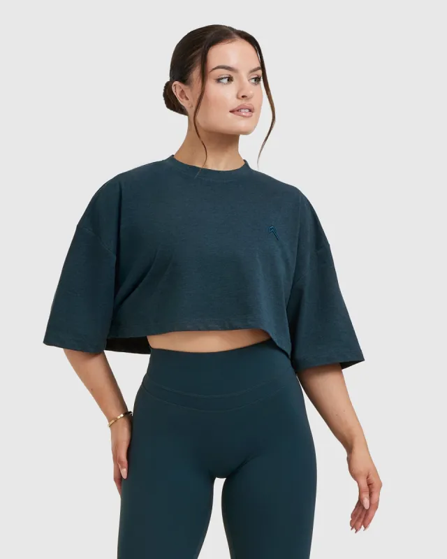 Classic Relaxed Crop Lightweight T-Shirt | Oil Blue sold by Oner Active