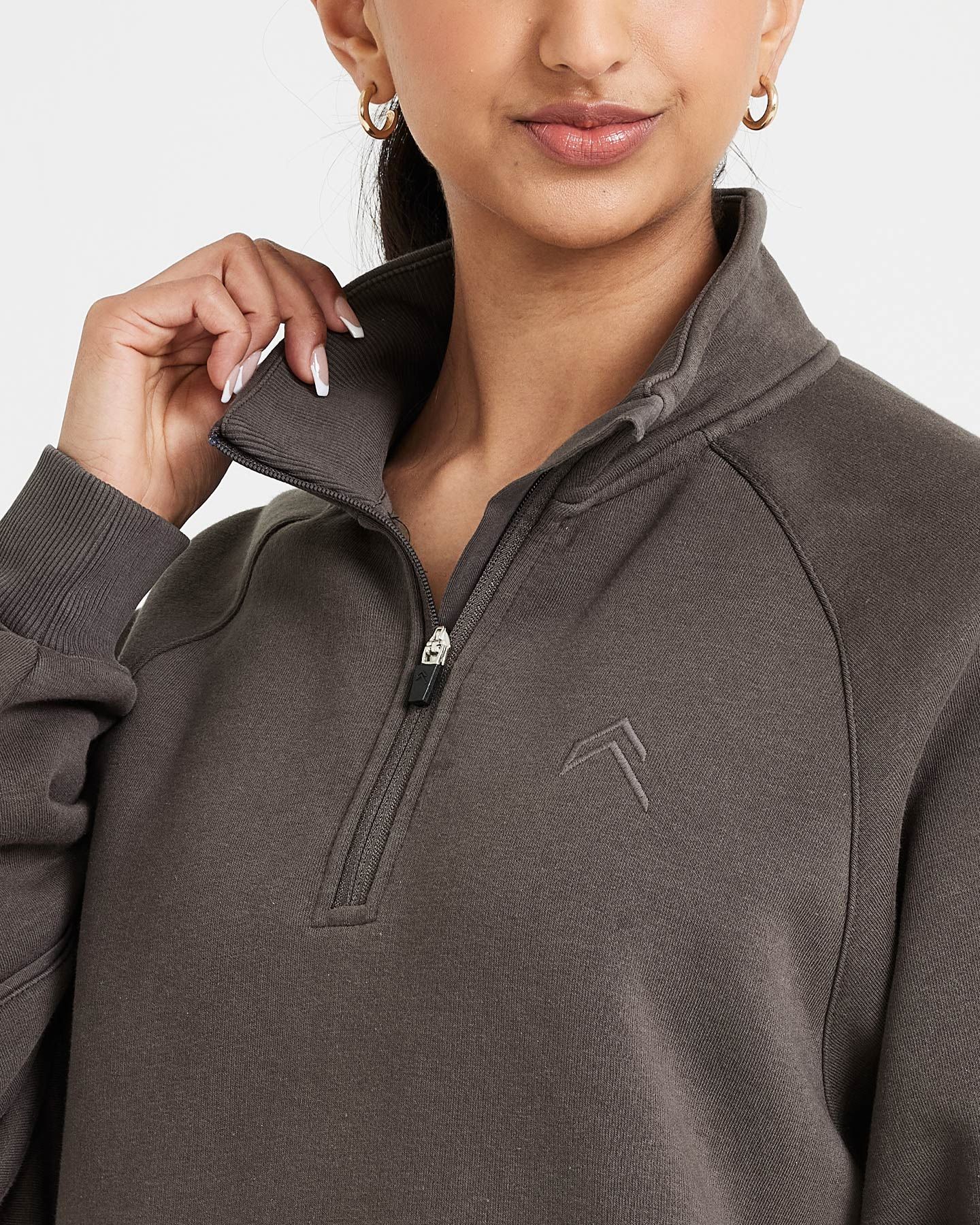Classic Lounge 1/2 Zip Sweatshirt | Deep Taupe sold by Oner Active product image thumbnail 4