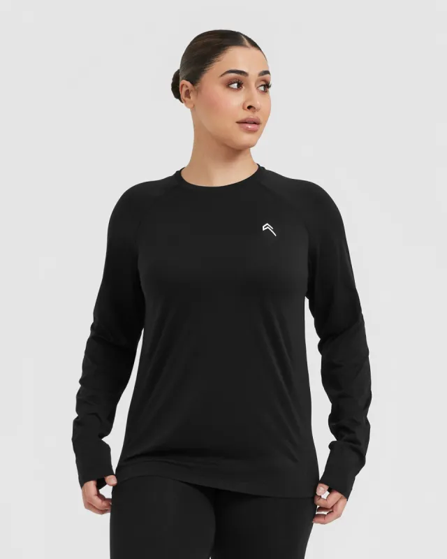 Go To Seamless Loose Long Sleeve Top | Black sold by Oner Active
