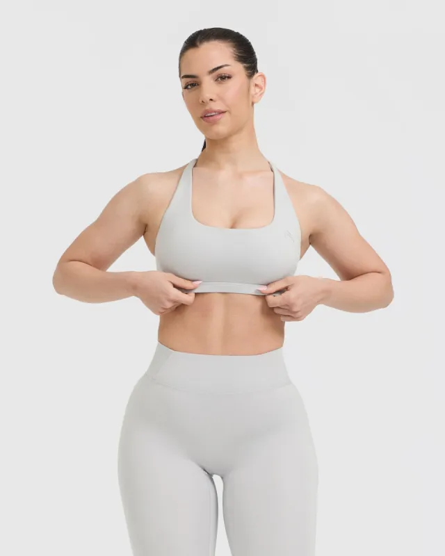 Timeless Square Neck Sports Bra | Light Grey sold by Oner Active