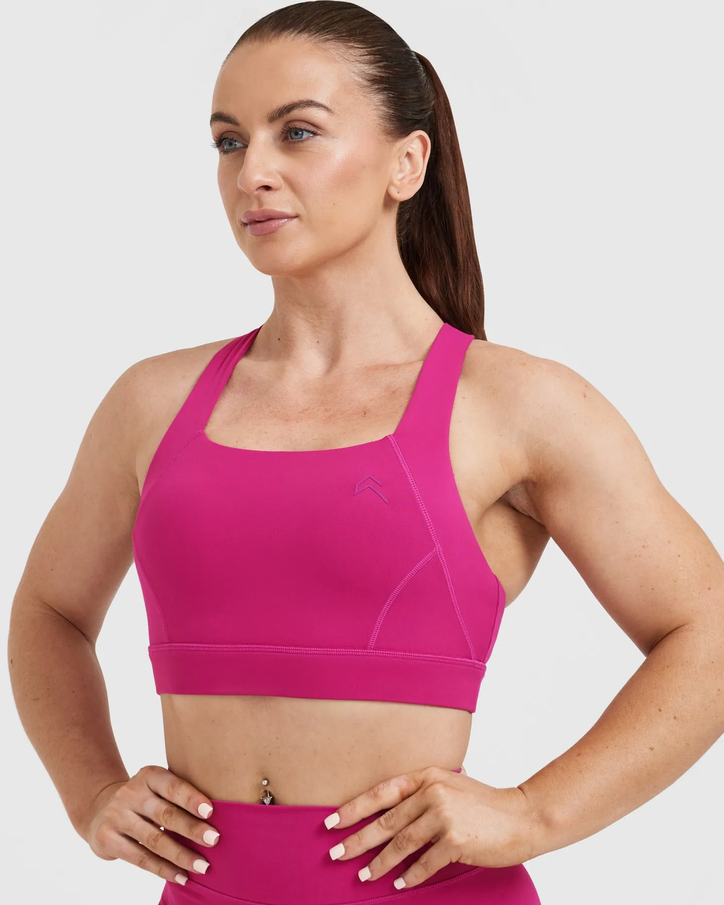 Timeless Wide Strap Sports Bra | Fuchsia sold by Oner Active product image thumbnail 4