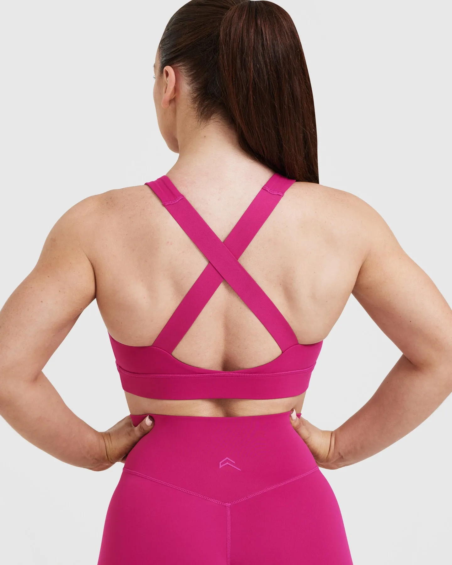 Timeless Wide Strap Sports Bra | Fuchsia sold by Oner Active product image thumbnail 5