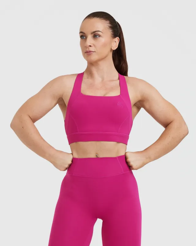 Timeless Wide Strap Sports Bra | Fuchsia sold by Oner Active