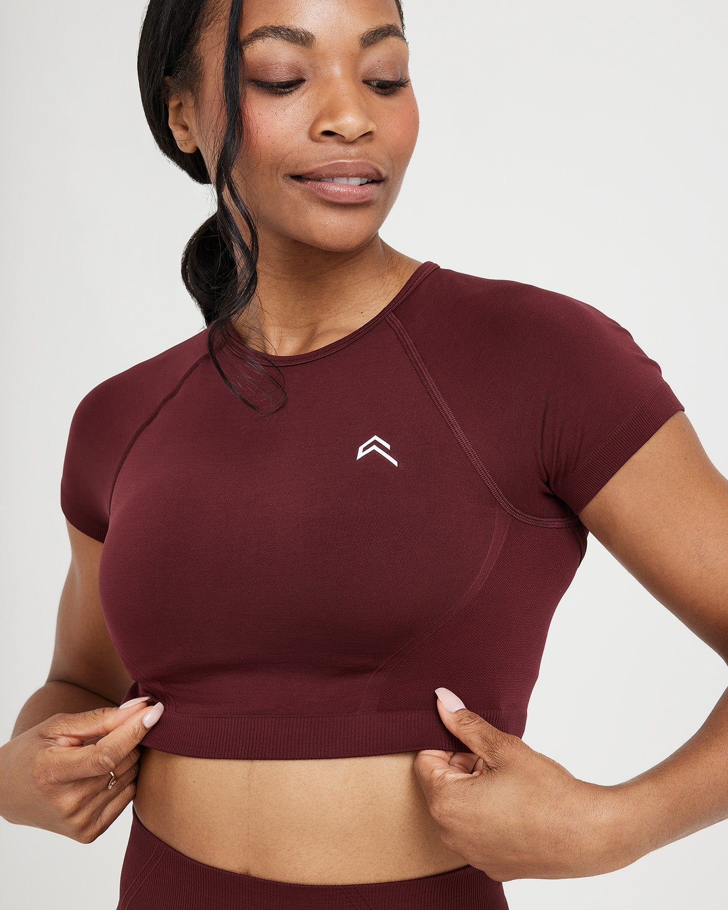 Effortless Seamless Short Sleeve Crop Top | Rosewood sold by Oner Active product image thumbnail 3