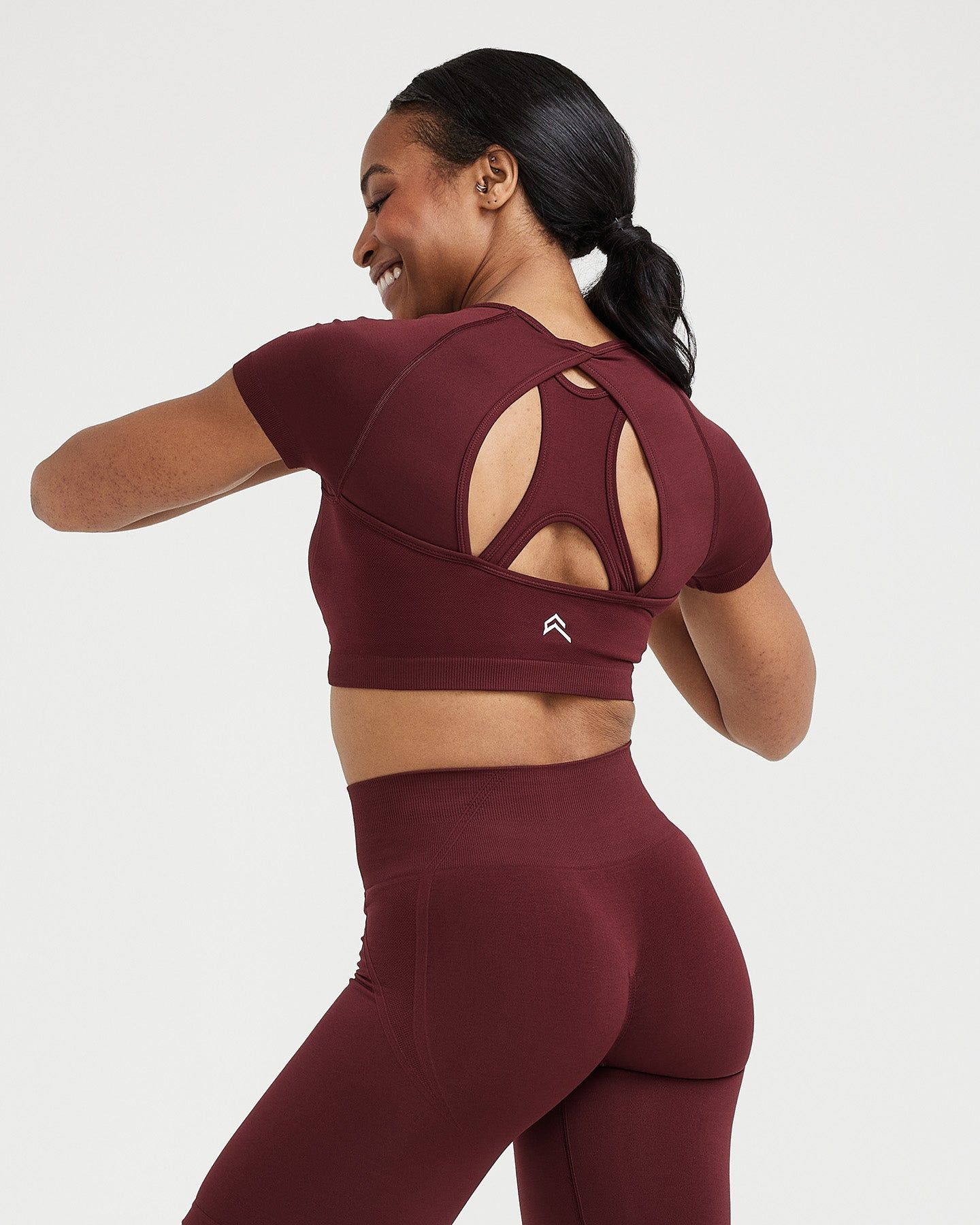 Effortless Seamless Short Sleeve Crop Top | Rosewood sold by Oner Active product image thumbnail 4