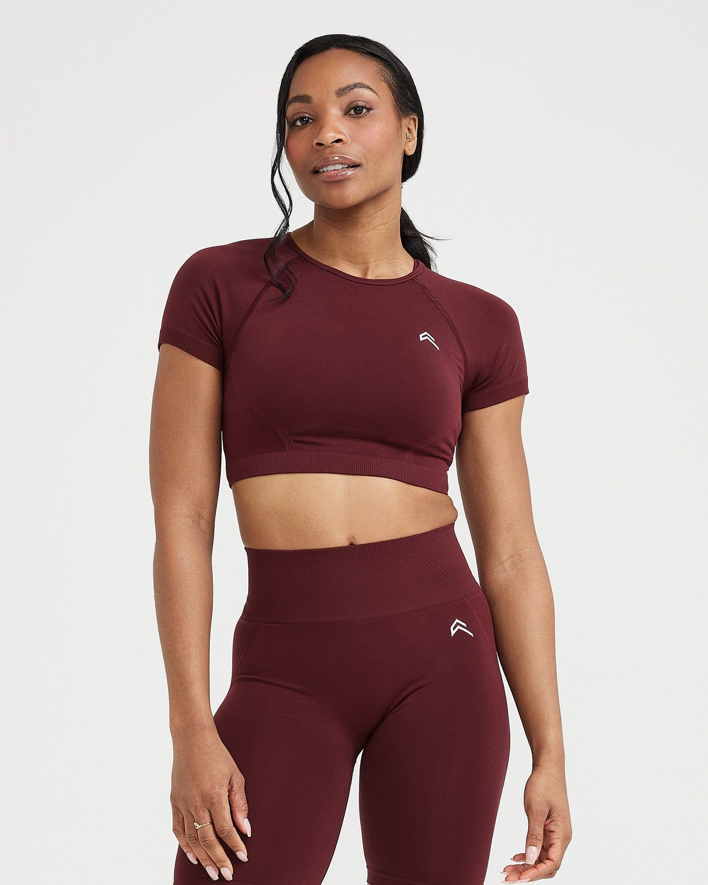 Effortless Seamless Short Sleeve Crop Top | Rosewood sold by Oner Active