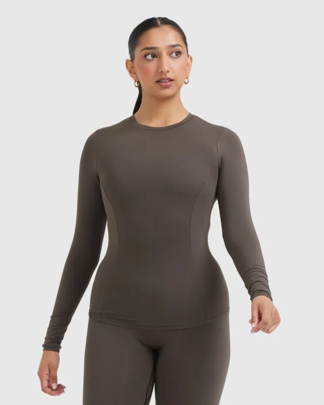 Mellow Soft Long Sleeve Top | Deep Taupe sold by Oner Active
