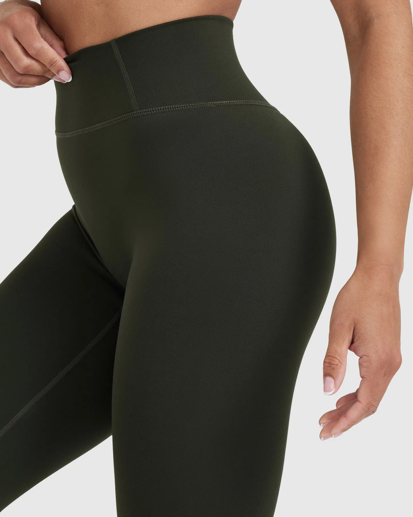 Timeless High Waisted Leggings | Khaki sold by Oner Active product image thumbnail 4