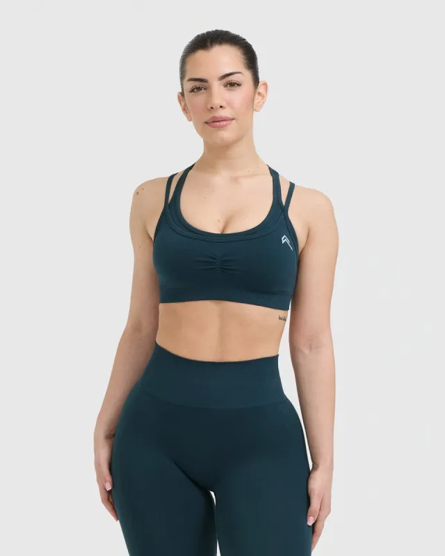 Effortless Seamless Layered Sports Bra | Oil Blue sold by Oner Active