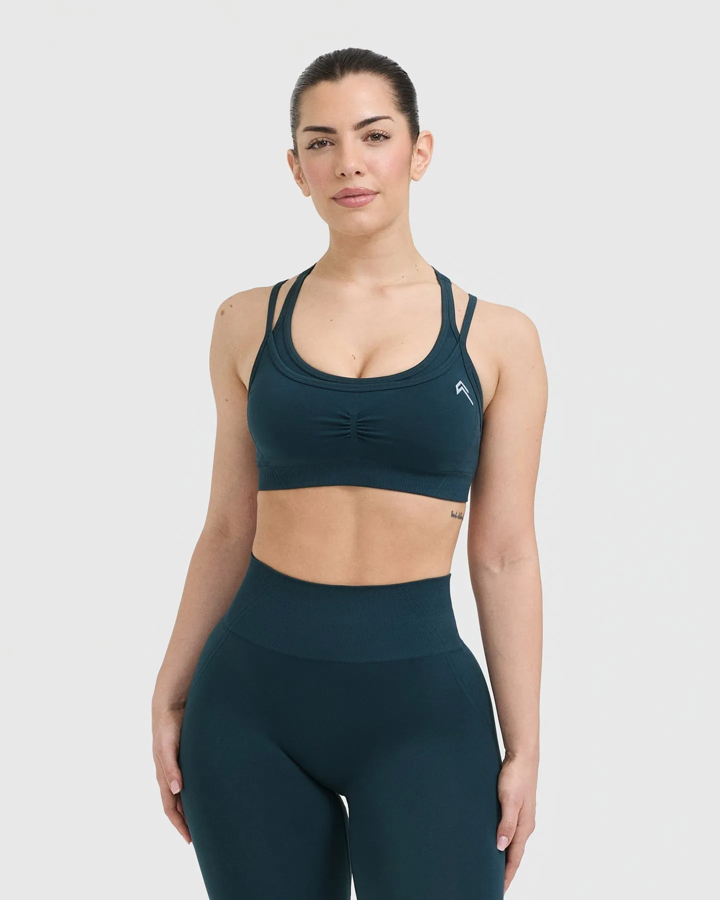 Effortless Seamless Layered Sports Bra | Oil Blue sold by Oner Active
