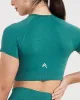 Classic Seamless 2.0 Short Sleeve Crop Top | Mineral Green Marl sold by Oner Active