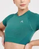 Classic Seamless 2.0 Short Sleeve Crop Top | Mineral Green Marl sold by Oner Active