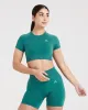 Classic Seamless 2.0 Short Sleeve Crop Top | Mineral Green Marl sold by Oner Active