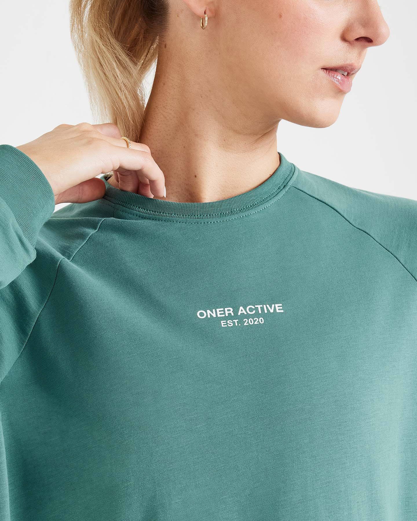 Graphic Oversized Long Sleeve Tee | Washed Mineral Green sold by Oner Active product image thumbnail 4
