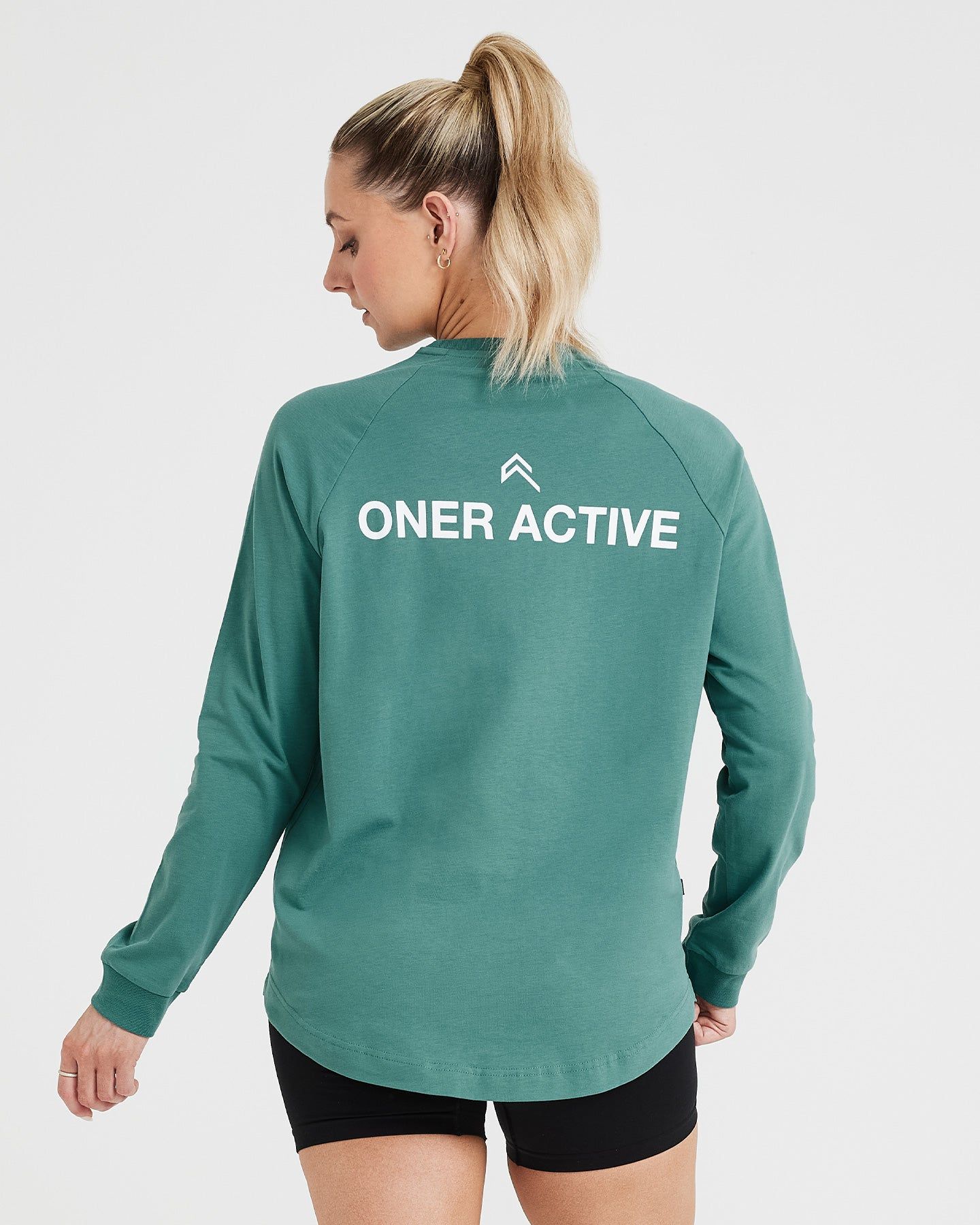 Graphic Oversized Long Sleeve Tee | Washed Mineral Green sold by Oner Active product image thumbnail 2