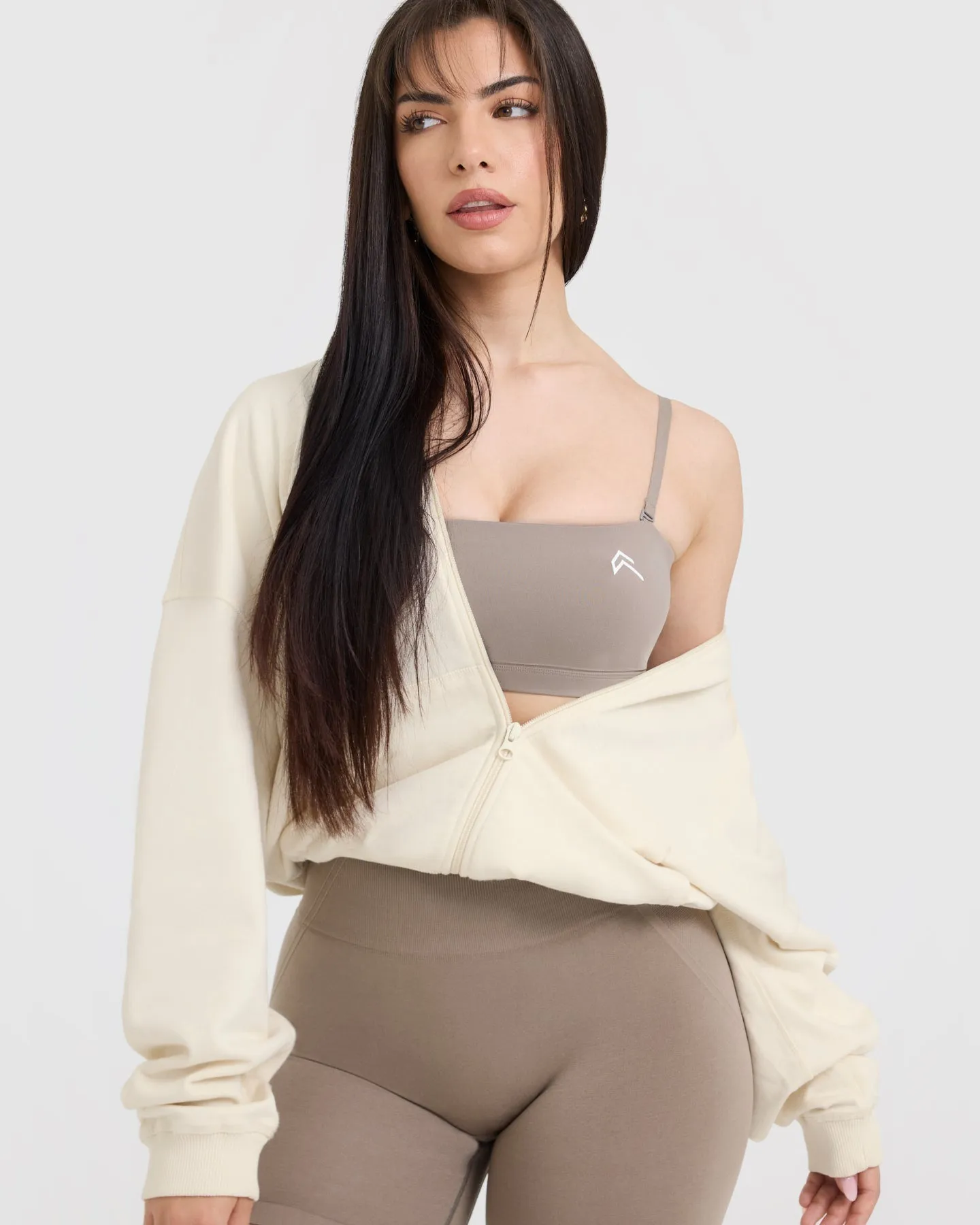 Raw Lounge Oversized Zip Hoodie | Off White sold by Oner Active product image thumbnail 4