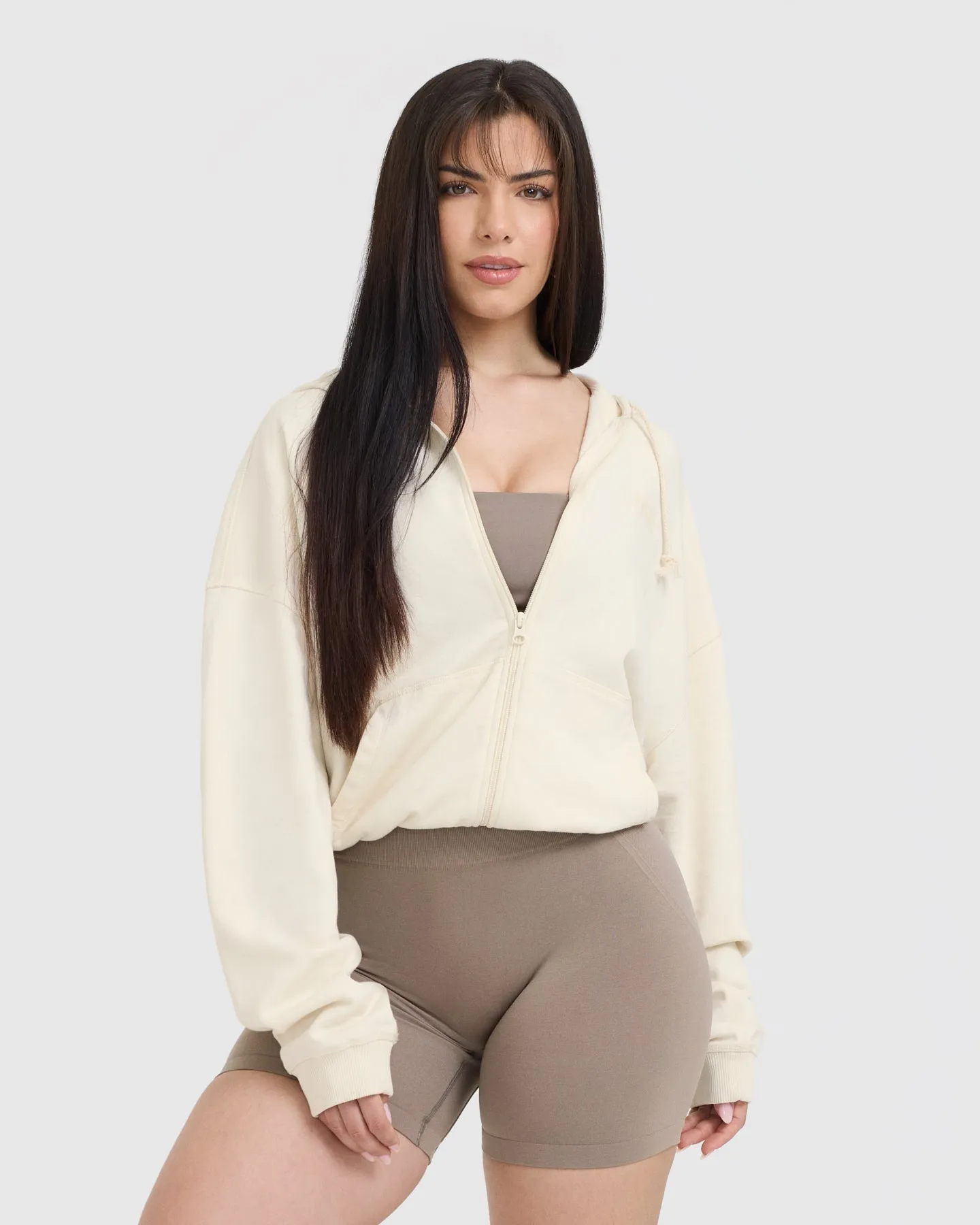 Raw Lounge Oversized Zip Hoodie | Off White sold by Oner Active