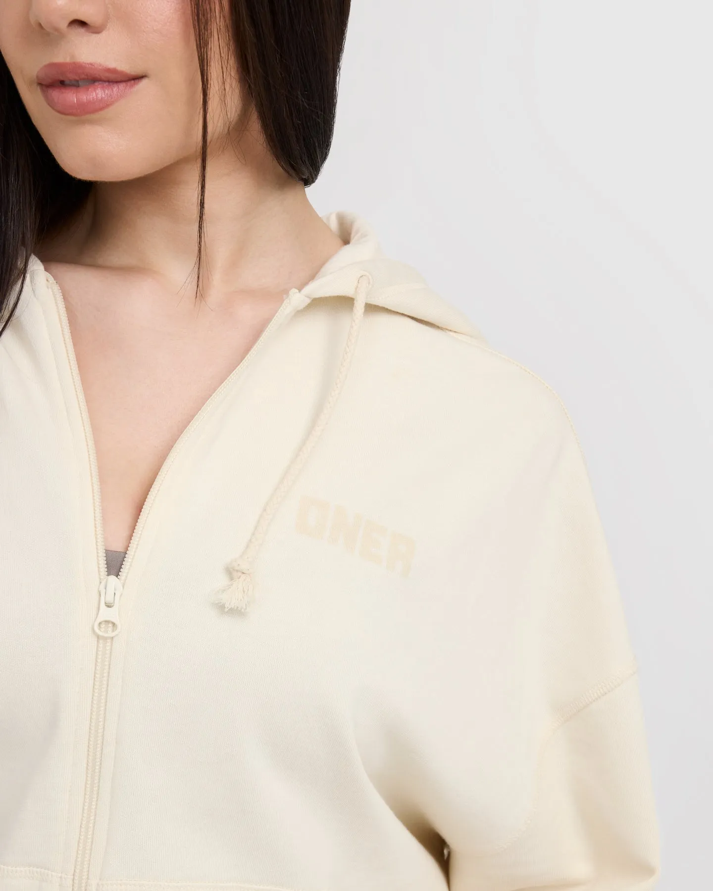 Raw Lounge Oversized Zip Hoodie | Off White sold by Oner Active product image thumbnail 5