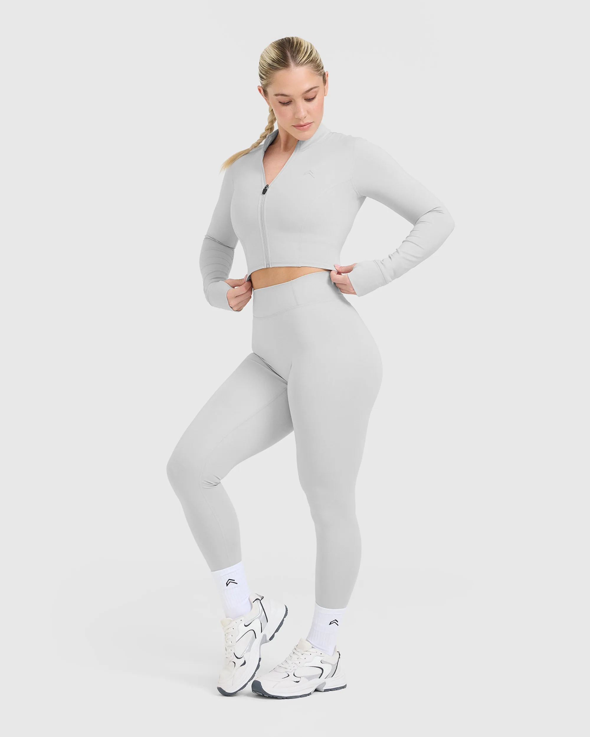 Timeless Crop Jacket | Light Grey sold by Oner Active product image thumbnail 3