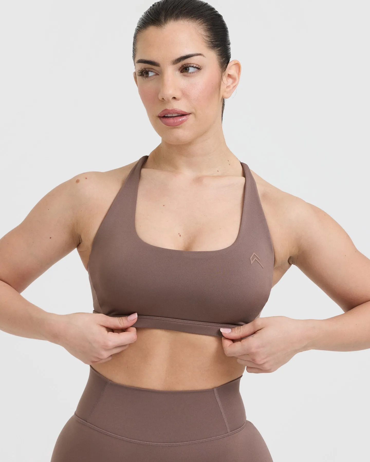 Timeless Square Neck Sports Bra | Cool Brown sold by Oner Active product image thumbnail 4