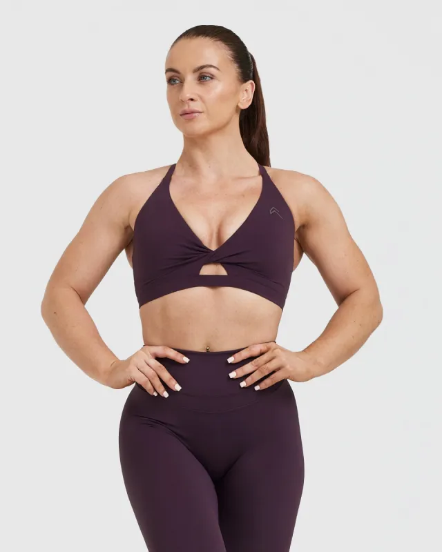 Unified Twist Sports Bra | Blackberry Purple sold by Oner Active