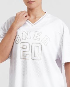 Varsity V-Neck Short Sleeve T-Shirt | White sold by Oner Active
