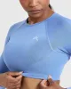 Effortless Seamless Long Sleeve Crop Top | Light Denim sold by Oner Active