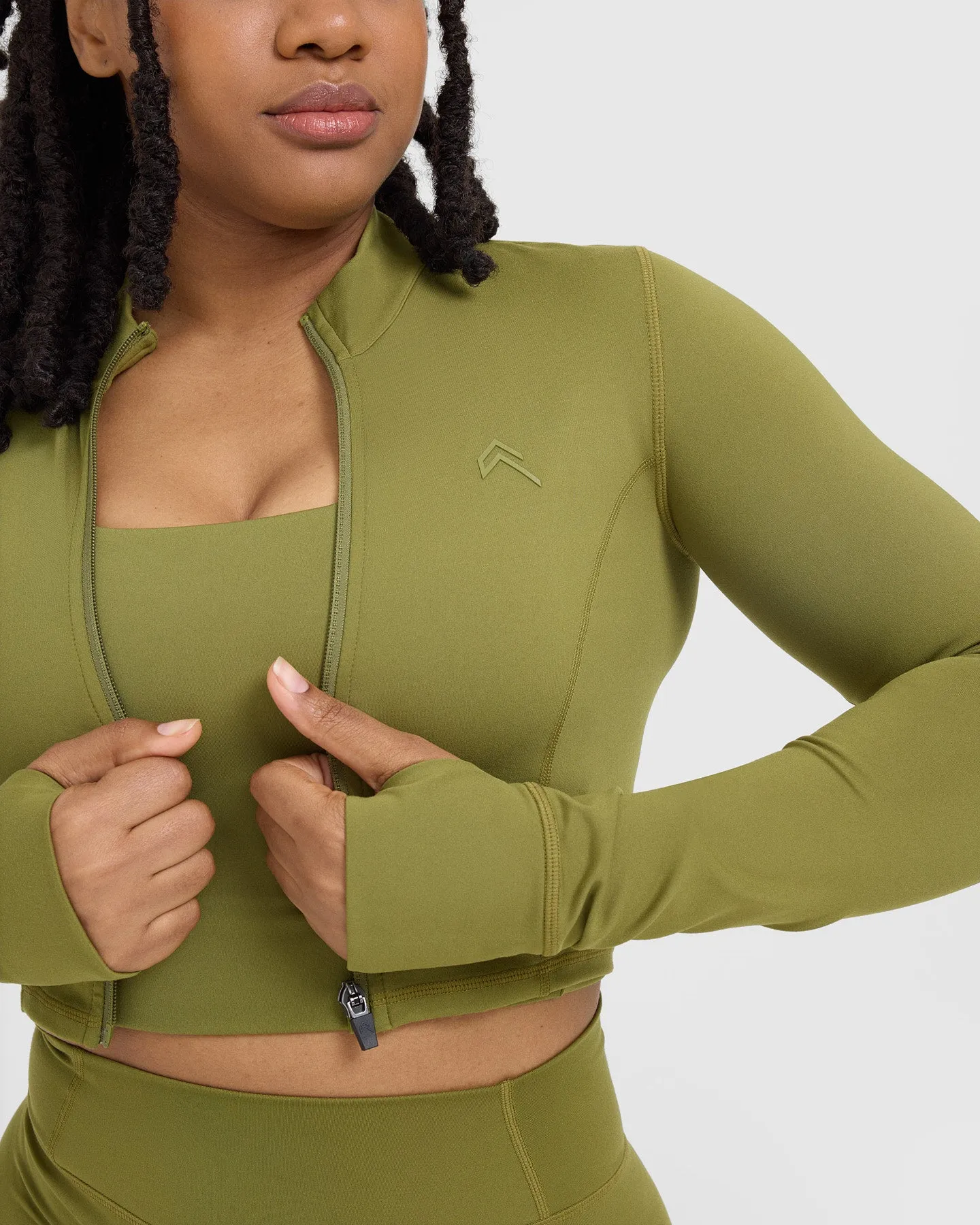 Timeless Crop Jacket | Olive Green sold by Oner Active product image thumbnail 4