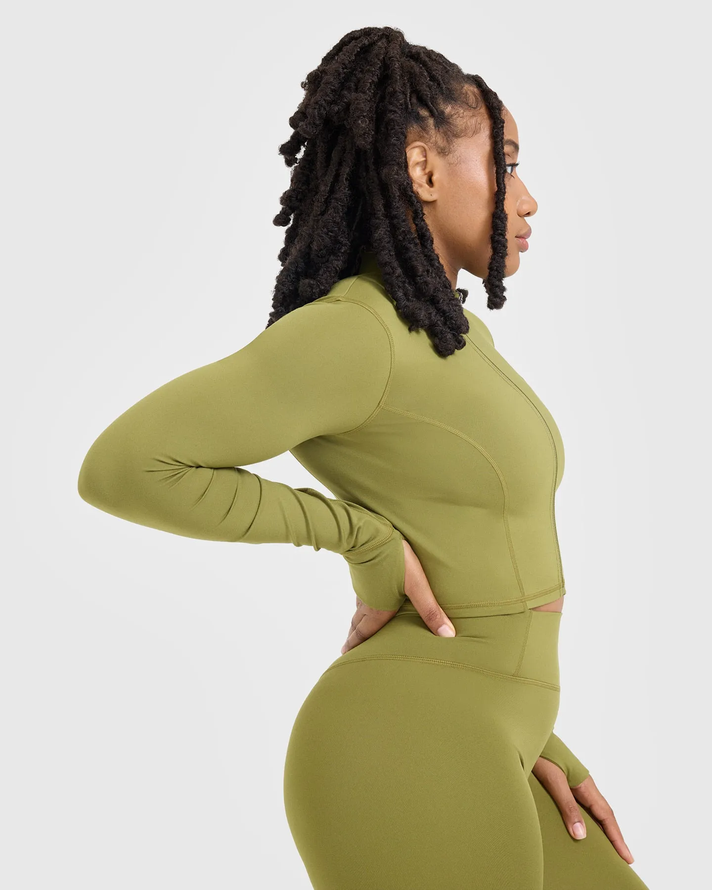 Timeless Crop Jacket | Olive Green sold by Oner Active product image thumbnail 5