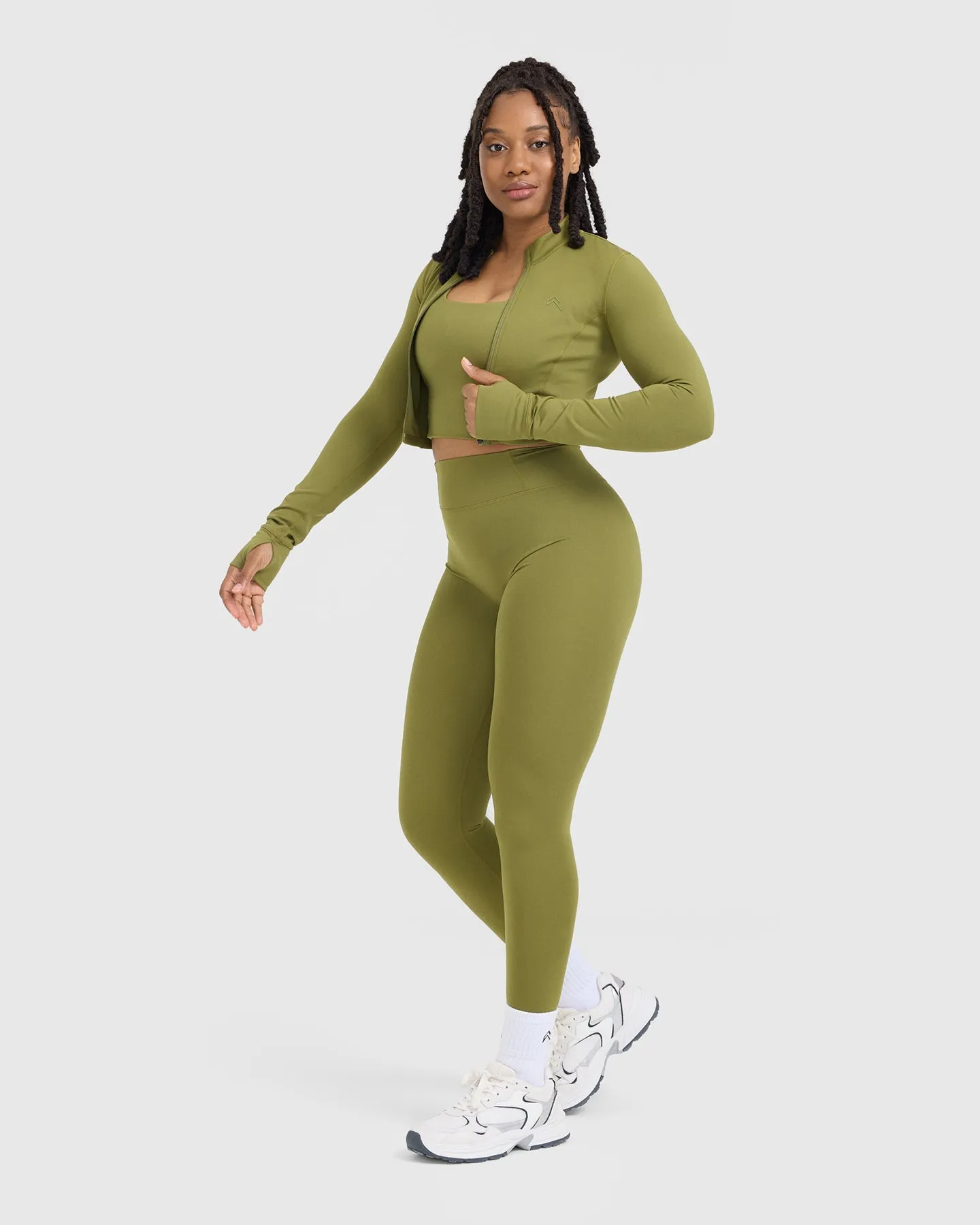 Timeless Crop Jacket | Olive Green sold by Oner Active product image thumbnail 3