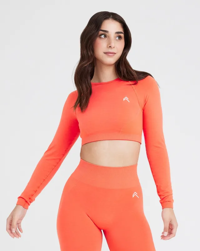 Effortless Seamless Long Sleeve Crop Top | Peach Blossom sold by Oner Active
