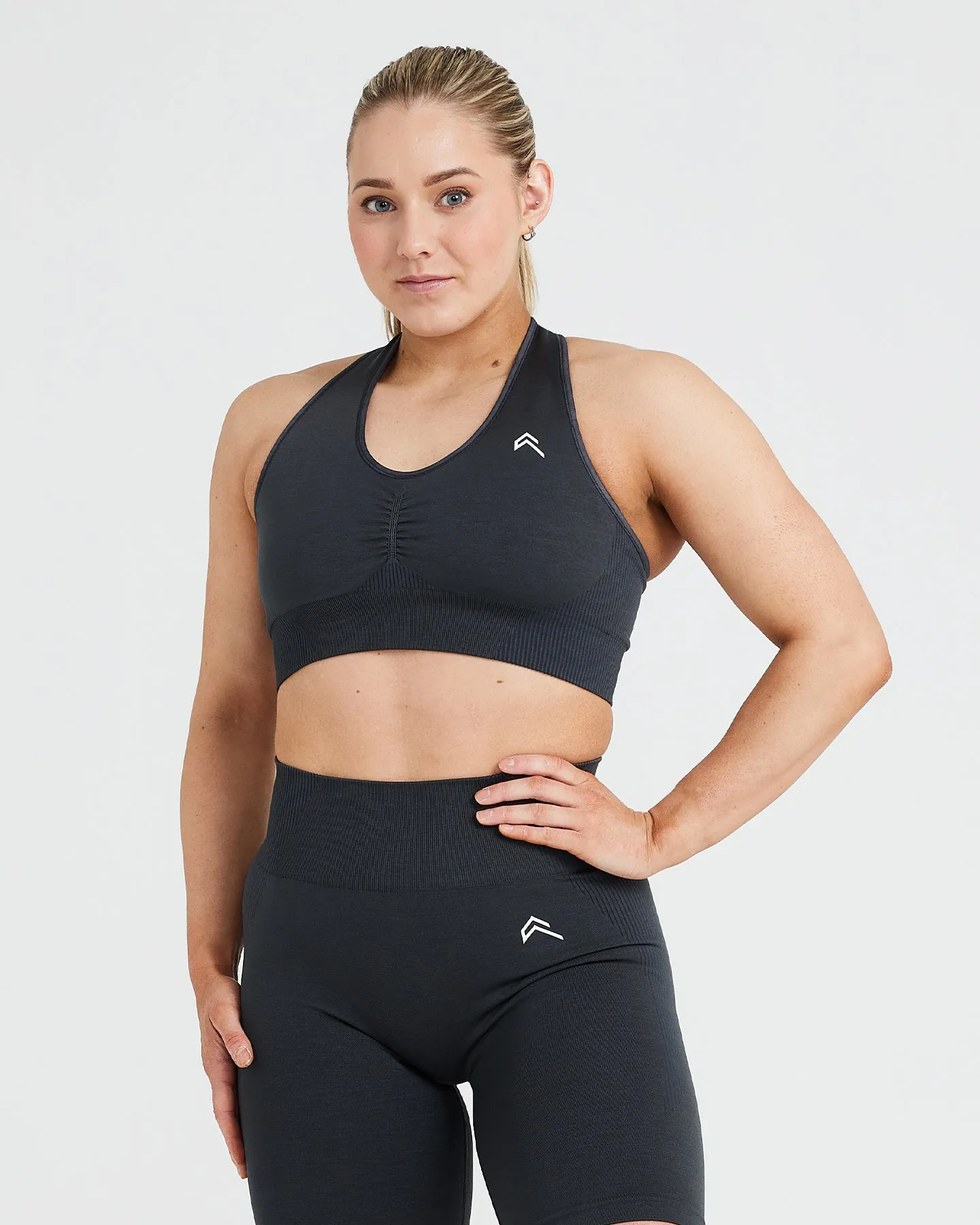 Classic Seamless 2.0 V-Neck Bralette | Coal Marl sold by Oner Active product image thumbnail 2