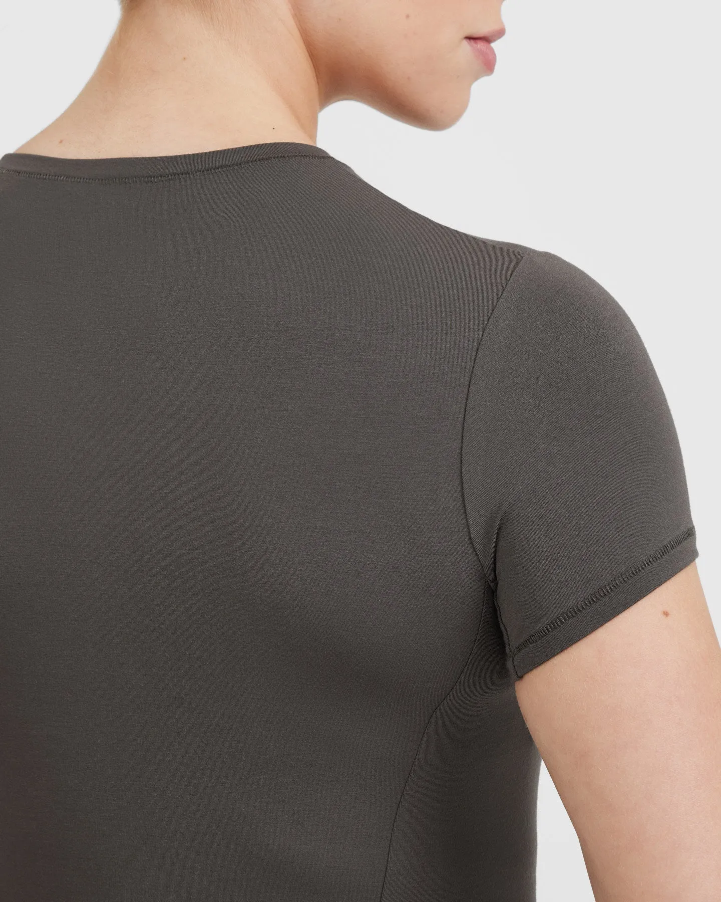 Mellow Soft Short Sleeve T-Shirt | Deep Taupe sold by Oner Active product image thumbnail 5