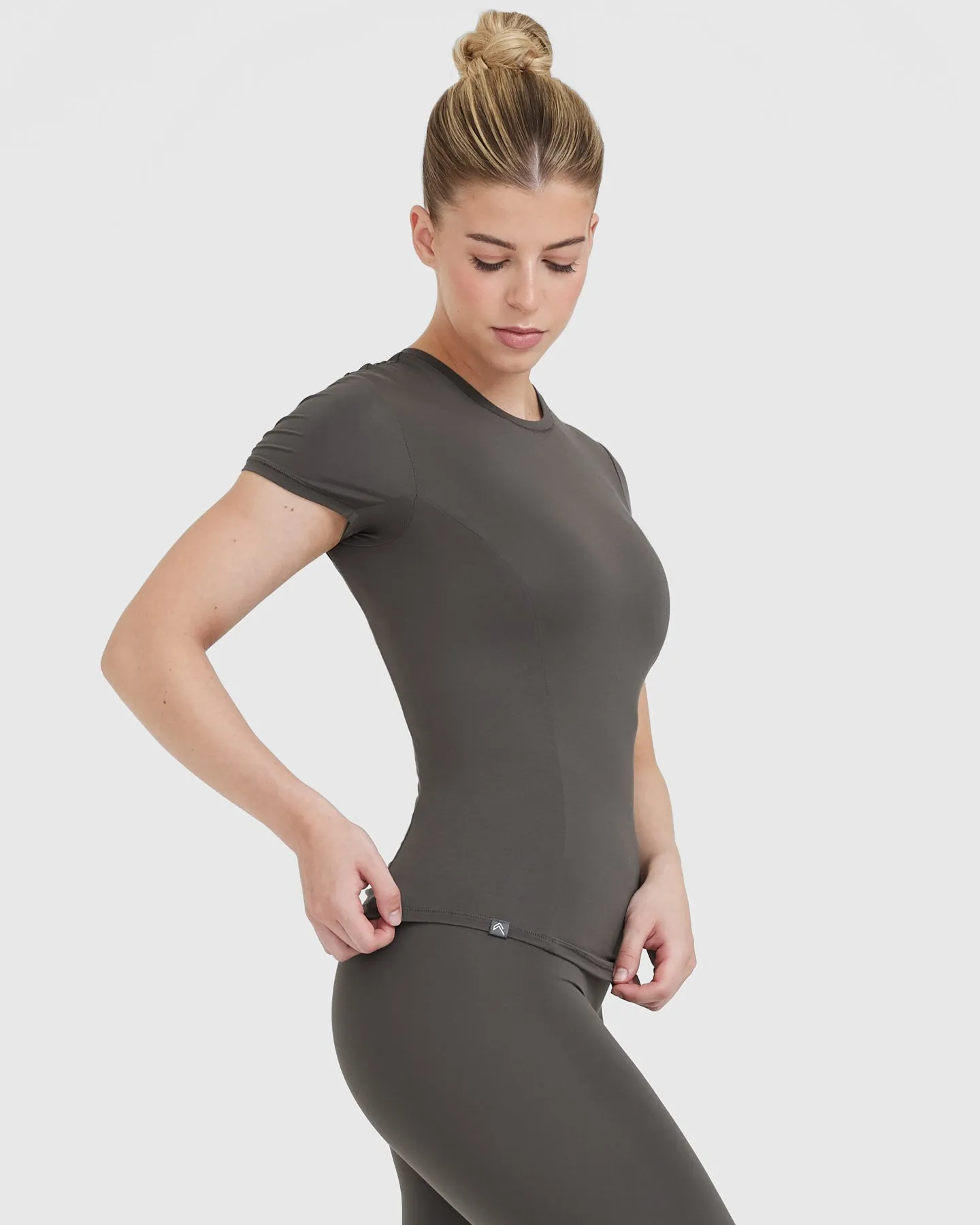 Mellow Soft Short Sleeve T-Shirt | Deep Taupe sold by Oner Active product image thumbnail 3