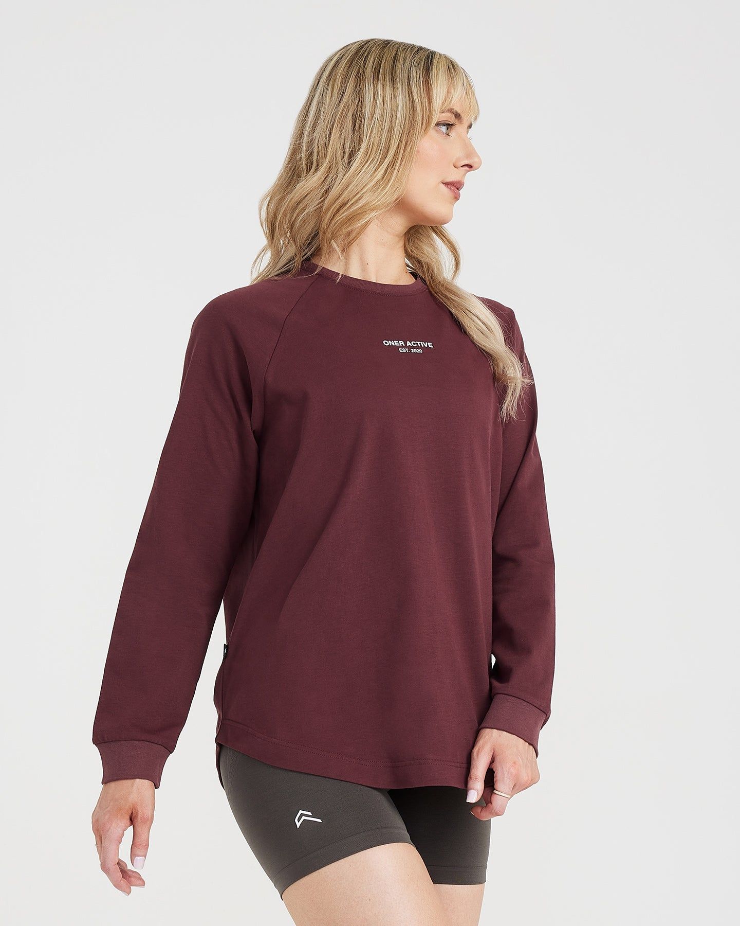 Graphic Oversized Long Sleeve Tee | Washed Rosewood sold by Oner Active product image thumbnail 2