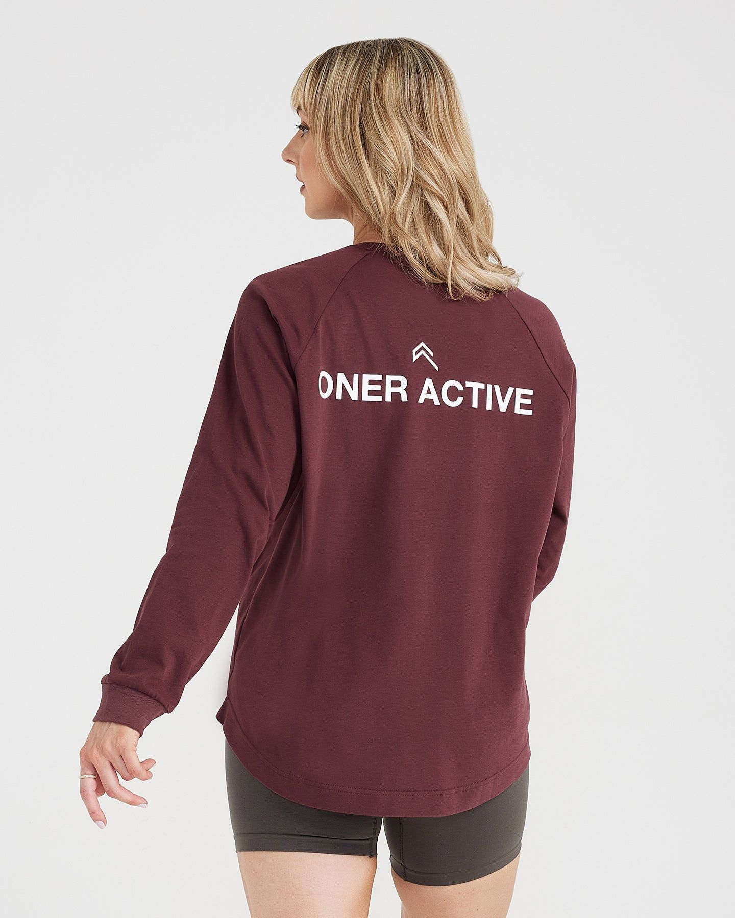 Graphic Oversized Long Sleeve Tee | Washed Rosewood sold by Oner Active product image thumbnail 4
