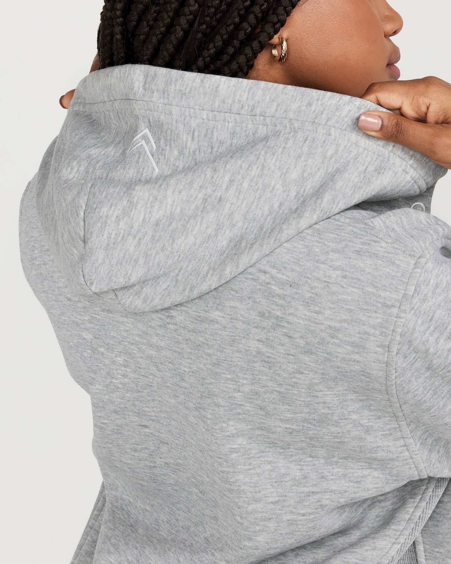 Classic Lounge Oversized Zip Through Hoodie | Silver Grey Marl sold by Oner Active product image thumbnail 4