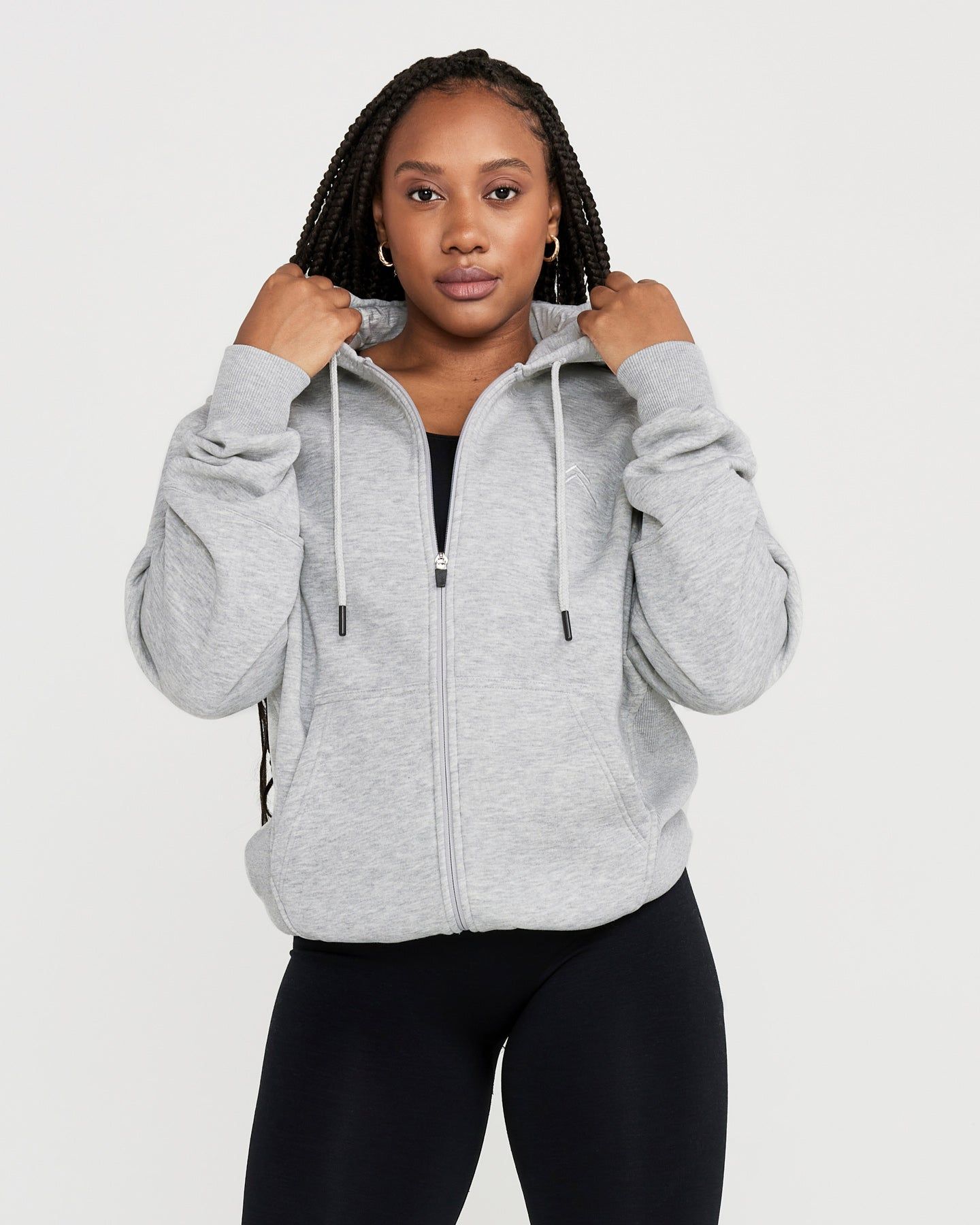 Classic Lounge Oversized Zip Through Hoodie | Silver Grey Marl sold by Oner Active
