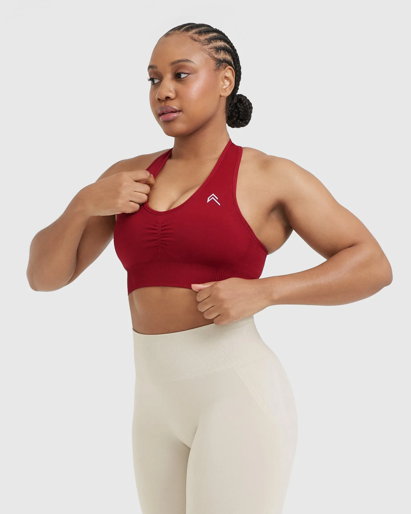 Classic Seamless 2.0 V-Neck Bralette | Red Wine Marl sold by Oner Active product image thumbnail 3