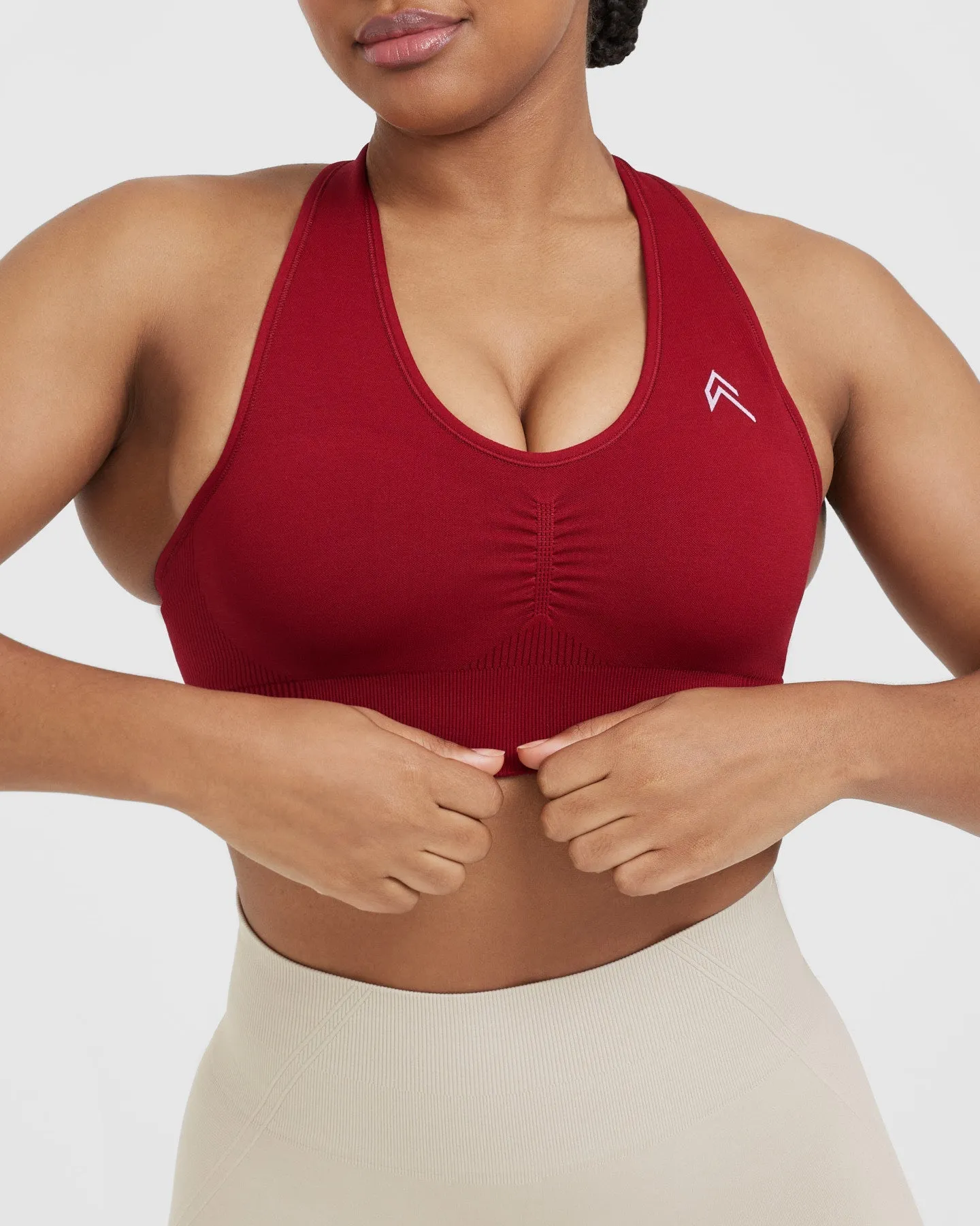 Classic Seamless 2.0 V-Neck Bralette | Red Wine Marl sold by Oner Active product image thumbnail 4