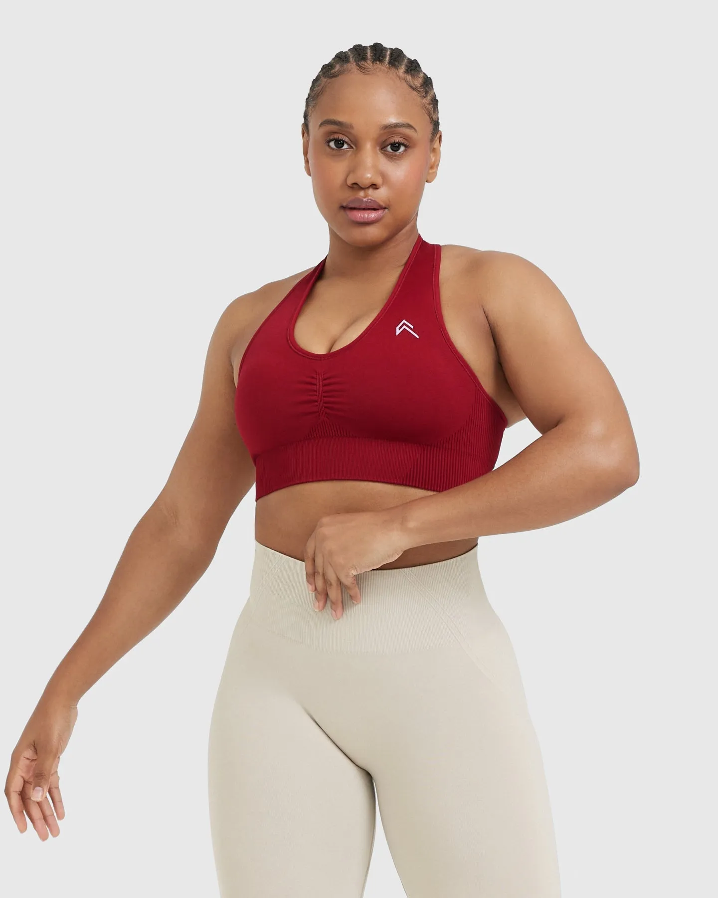 Classic Seamless 2.0 V-Neck Bralette | Red Wine Marl sold by Oner Active