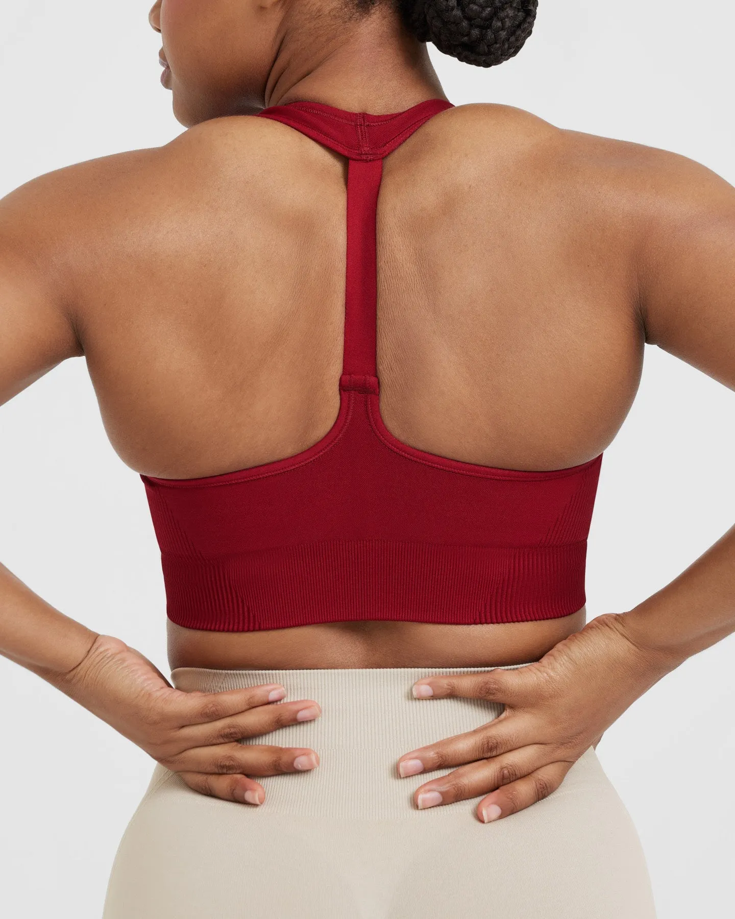 Classic Seamless 2.0 V-Neck Bralette | Red Wine Marl sold by Oner Active product image thumbnail 5