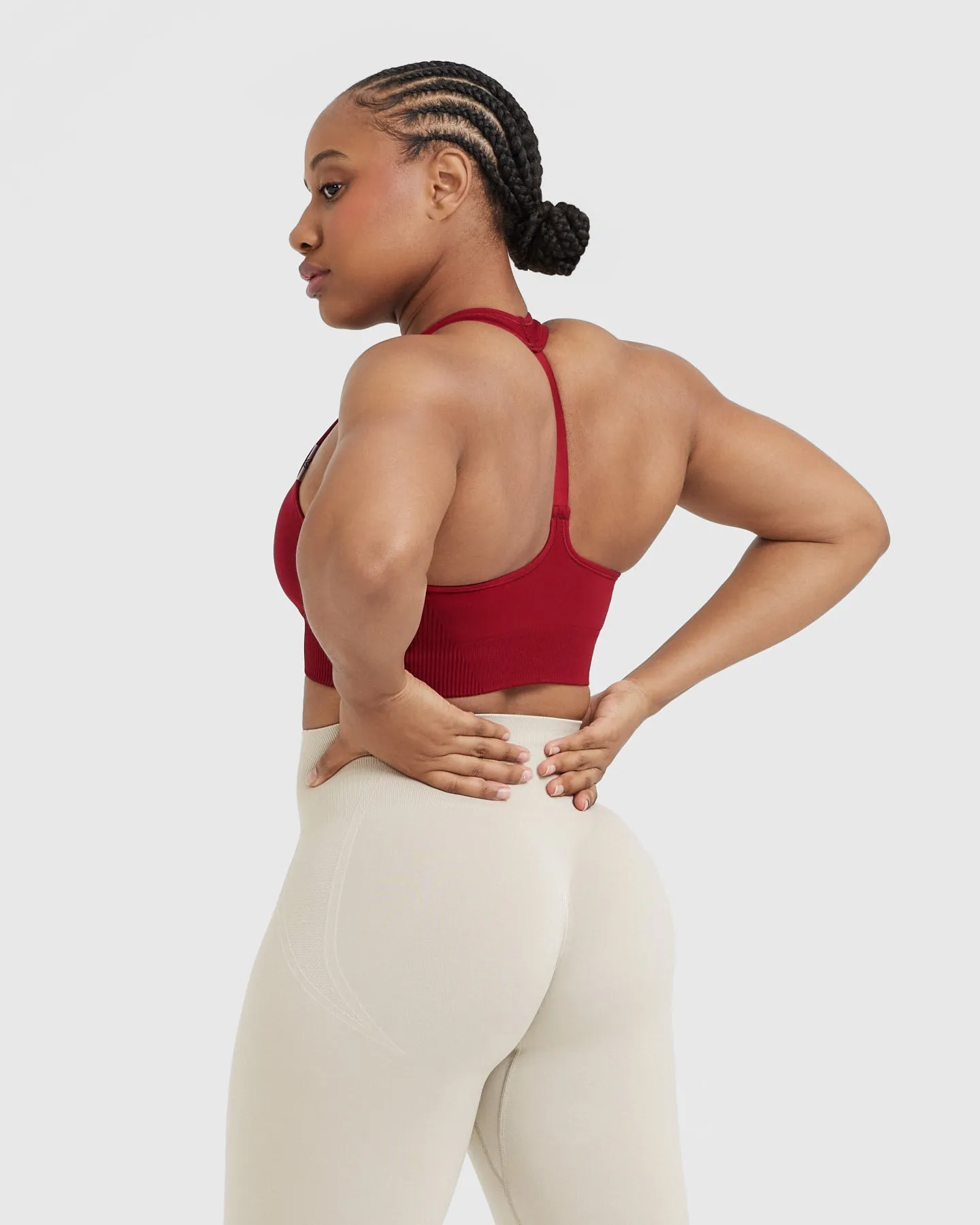 Classic Seamless 2.0 V-Neck Bralette | Red Wine Marl sold by Oner Active product image thumbnail 2