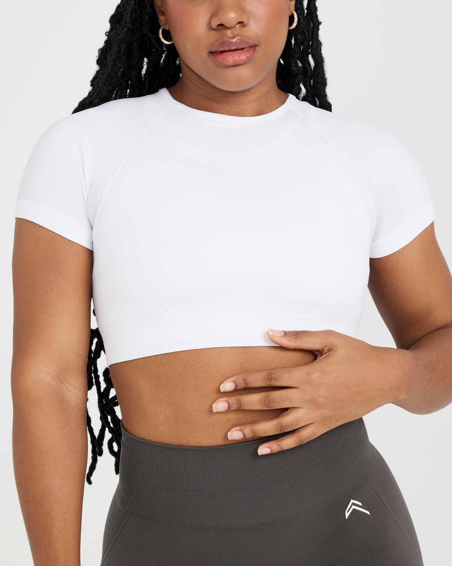 Effortless Seamless Short Sleeve Crop Top | White sold by Oner Active product image thumbnail 4