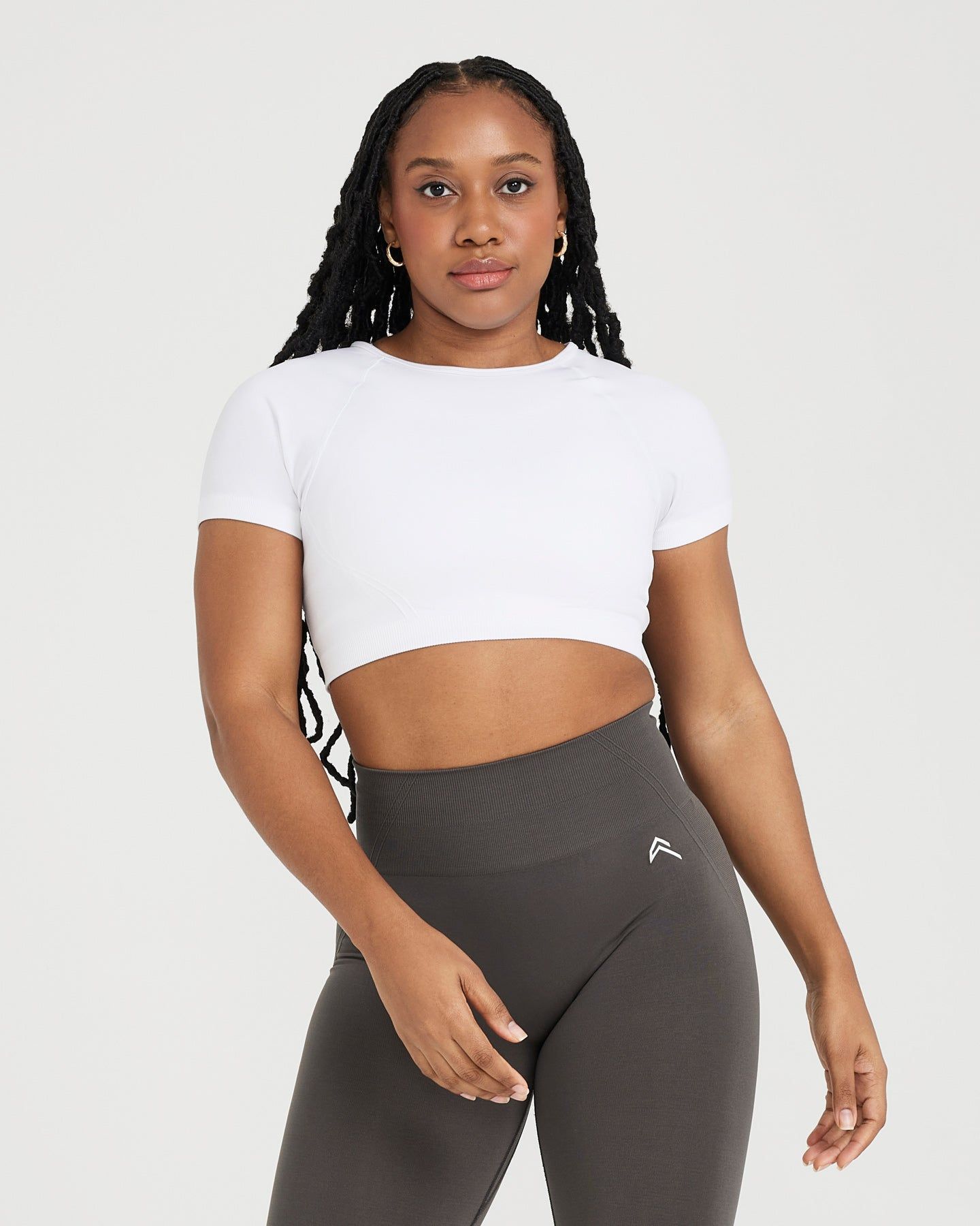 Effortless Seamless Short Sleeve Crop Top | White sold by Oner Active
