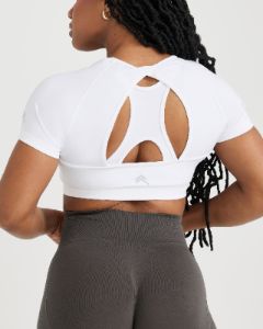 Effortless Seamless Short Sleeve Crop Top | White sold by Oner Active