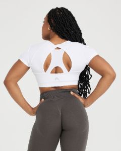 Effortless Seamless Short Sleeve Crop Top | White sold by Oner Active