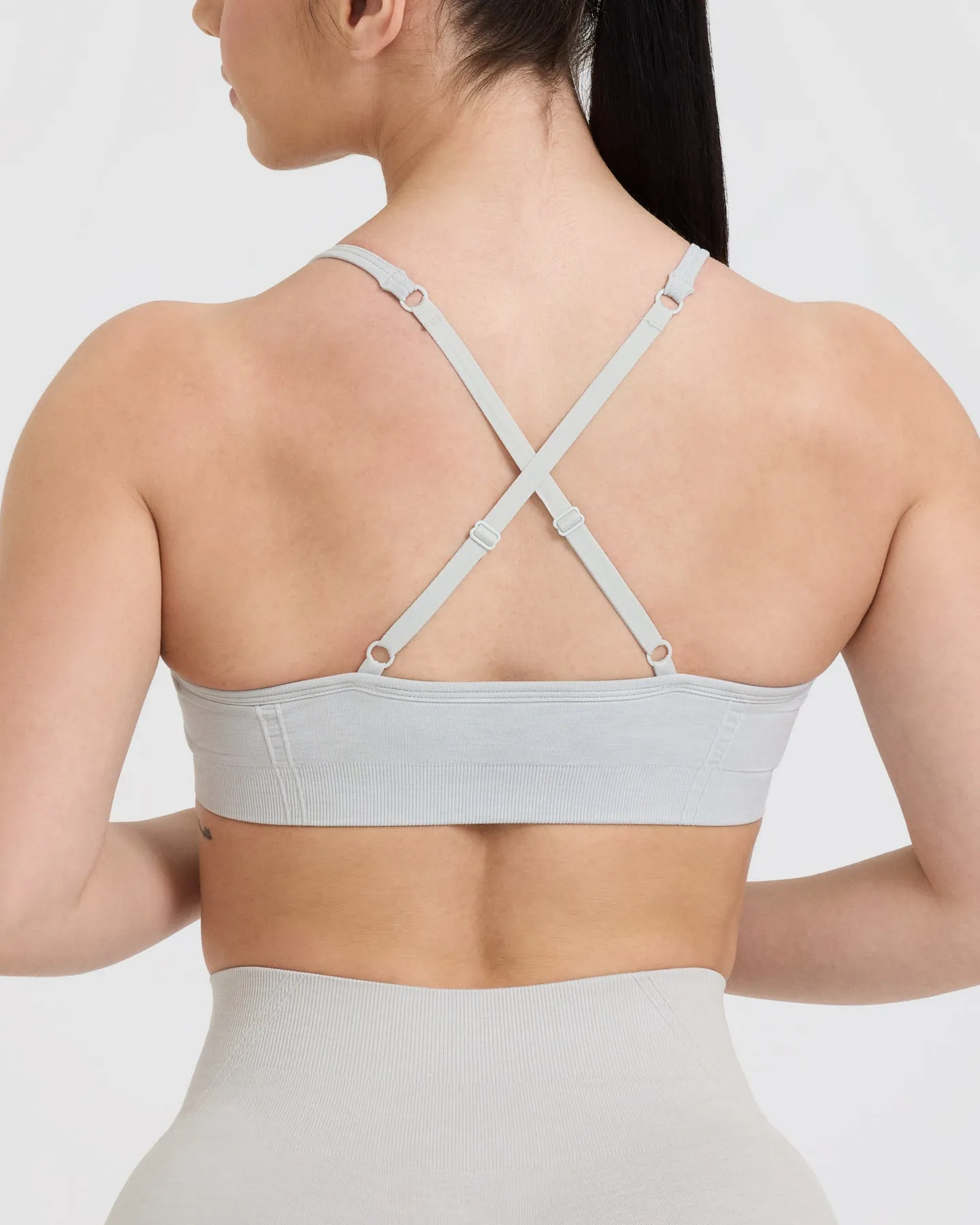 Effortless Strappy Bralette | Light Grey Marl sold by Oner Active product image thumbnail 5